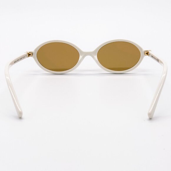NEW MIU MIU SMU 04Z 14240D OVAL WHITE GOLD WOMEN SUNGLASSES MU04ZS 14240D - Picture 11 of 14